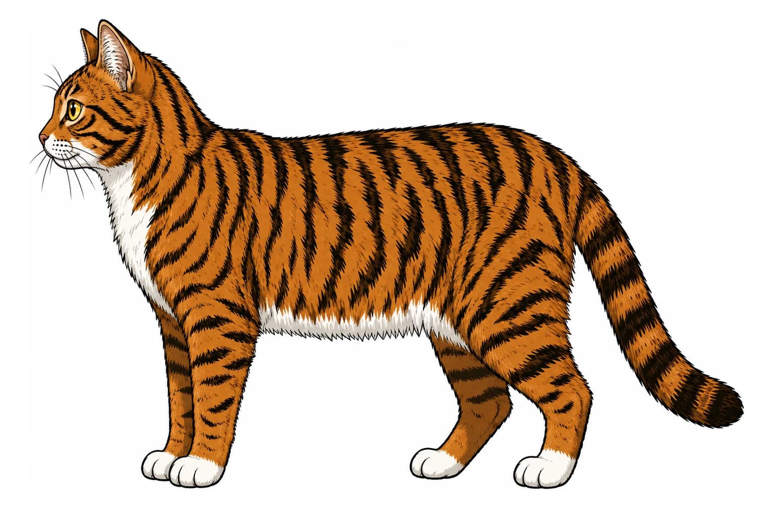MAURICE in profile, as drawn in the show, standing and facing left